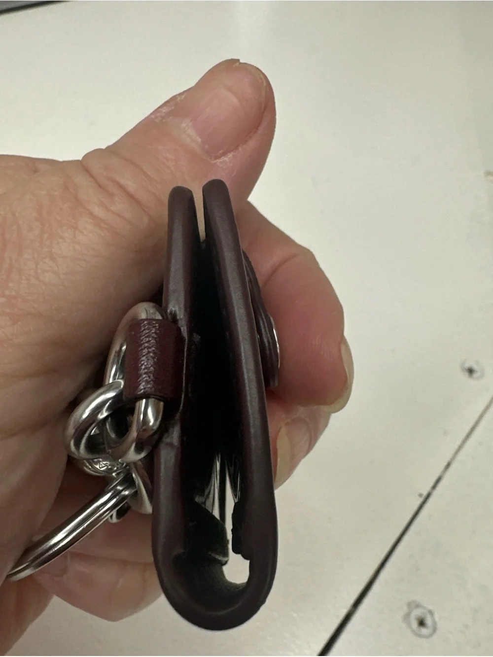 Coach Burgundy Leather Key Wallet Keychain/Photobook